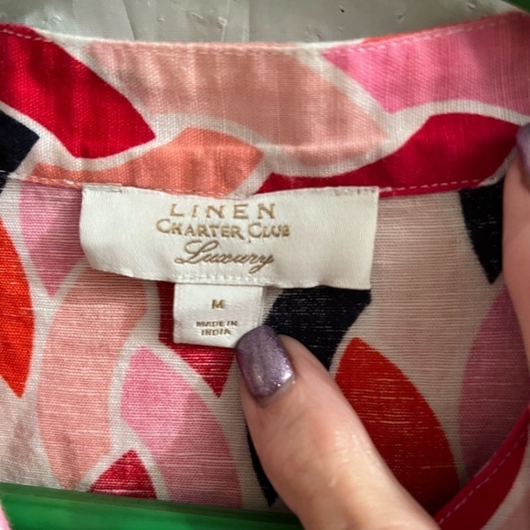 CHARTER club luxury button up shirt size m - Picture 2 of 3